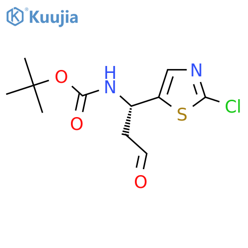 tert-butyl N-(1S)-1-(2-chloro-1,3-thiazol-5-yl)-3-oxopropylcarbamate structure