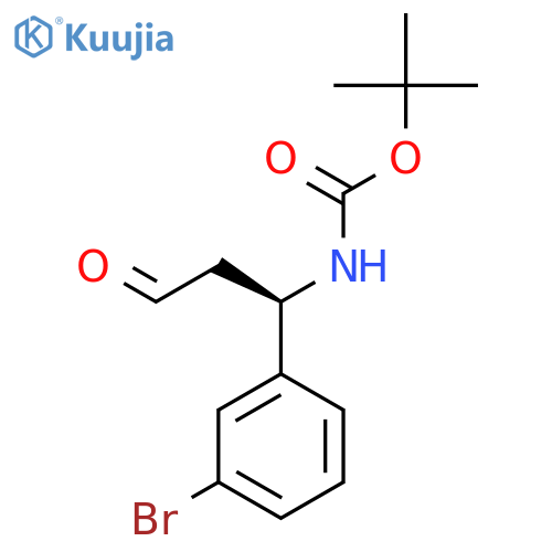 tert-butyl N-(1R)-1-(3-bromophenyl)-3-oxopropylcarbamate structure