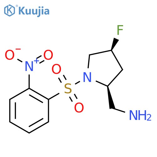 (2S,4S)-4-fluoro-1-(2-nitrobenzenesulfonyl)pyrrolidin-2-ylmethanamine structure