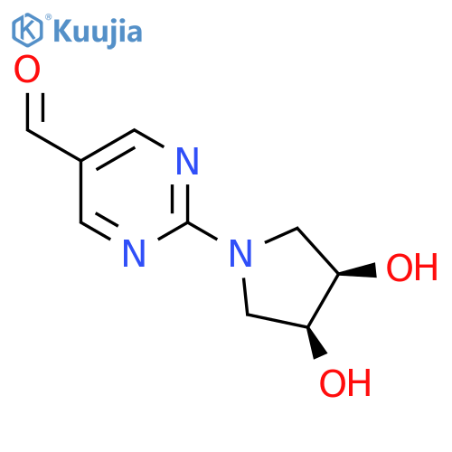 2-[(3R,4S)-3,4-dihydroxypyrrolidin-1-yl]pyrimidine-5-carbaldehyde structure
