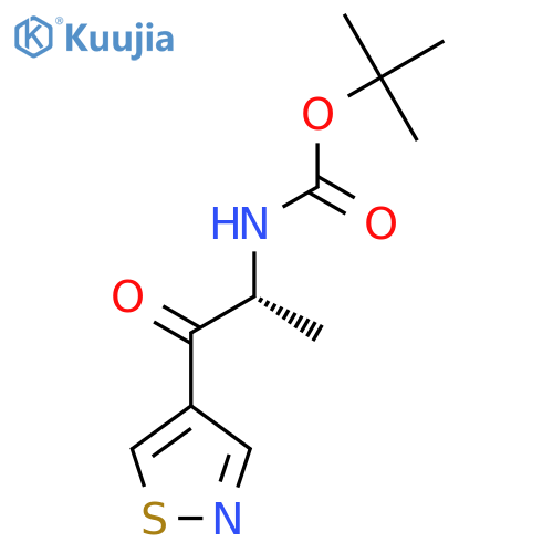 tert-butyl N-[(2R)-1-oxo-1-(1,2-thiazol-4-yl)propan-2-yl]carbamate structure