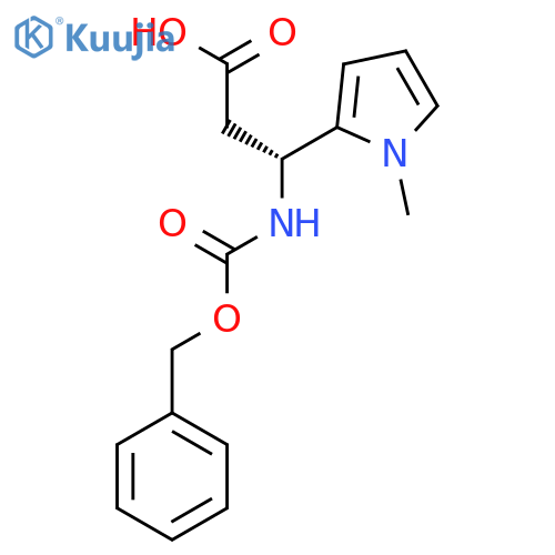(3R)-3-{(benzyloxy)carbonylamino}-3-(1-methyl-1H-pyrrol-2-yl)propanoic acid structure