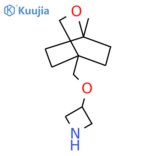 3-({1-methyl-2-oxabicyclo2.2.2octan-4-yl}methoxy)azetidine structure