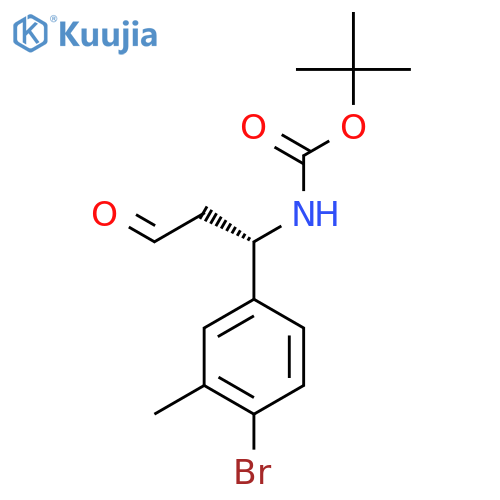 tert-butyl N-(1S)-1-(4-bromo-3-methylphenyl)-3-oxopropylcarbamate structure