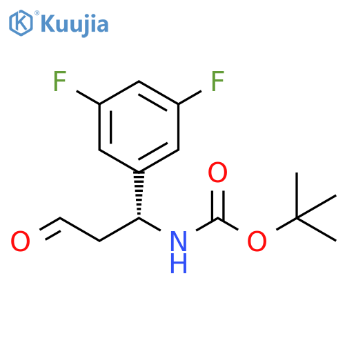tert-butyl N-(1R)-1-(3,5-difluorophenyl)-3-oxopropylcarbamate structure