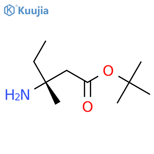 tert-butyl (3R)-3-amino-3-methylpentanoate structure
