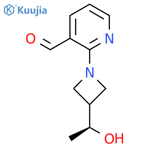 2-{3-[(1S)-1-hydroxyethyl]azetidin-1-yl}pyridine-3-carbaldehyde structure