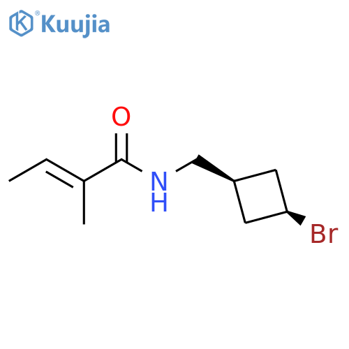 2-Butenamide, N-[(cis-3-bromocyclobutyl)methyl]-2-methyl-, (2E)- structure