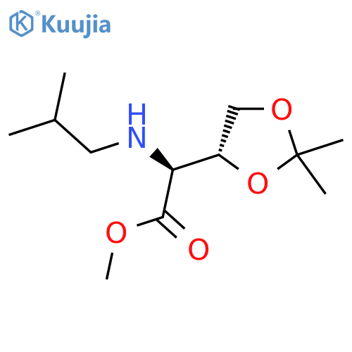 methyl (2S)-2-(4R)-2,2-dimethyl-1,3-dioxolan-4-yl-2-(2-methylpropyl)aminoacetate structure