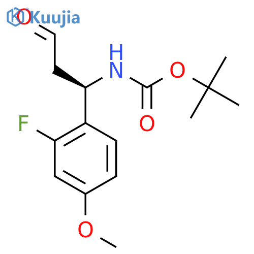 tert-butyl N-(1R)-1-(2-fluoro-4-methoxyphenyl)-3-oxopropylcarbamate structure