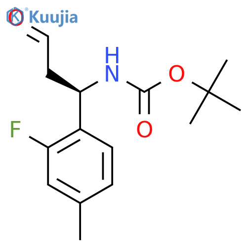 tert-butyl N-(1R)-1-(2-fluoro-4-methylphenyl)-3-oxopropylcarbamate structure