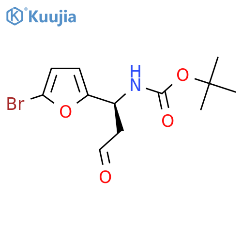 tert-butyl N-(1S)-1-(5-bromofuran-2-yl)-3-oxopropylcarbamate structure