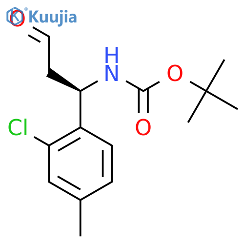 tert-butyl N-(1R)-1-(2-chloro-4-methylphenyl)-3-oxopropylcarbamate structure