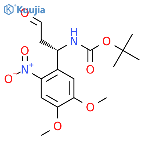 tert-butyl N-(1S)-1-(4,5-dimethoxy-2-nitrophenyl)-3-oxopropylcarbamate structure