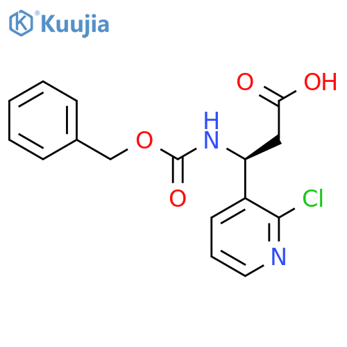 (3S)-3-{(benzyloxy)carbonylamino}-3-(2-chloropyridin-3-yl)propanoic acid structure
