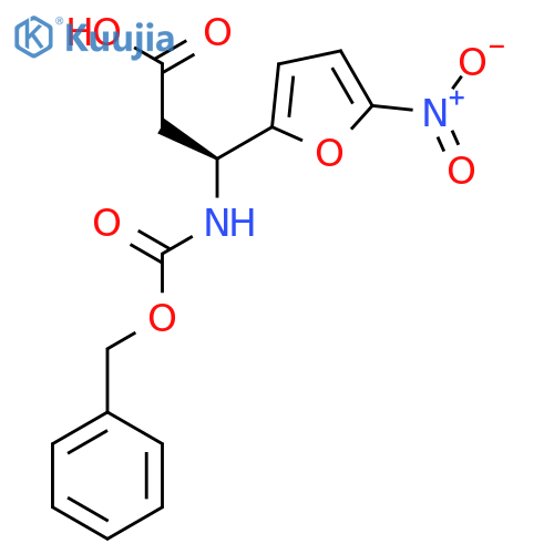 (3S)-3-{(benzyloxy)carbonylamino}-3-(5-nitrofuran-2-yl)propanoic acid structure