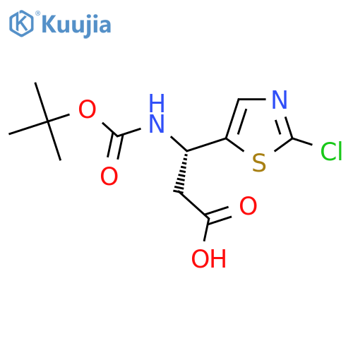 (3S)-3-{(tert-butoxy)carbonylamino}-3-(2-chloro-1,3-thiazol-5-yl)propanoic acid structure
