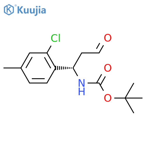 tert-butyl N-(1S)-1-(2-chloro-4-methylphenyl)-3-oxopropylcarbamate structure