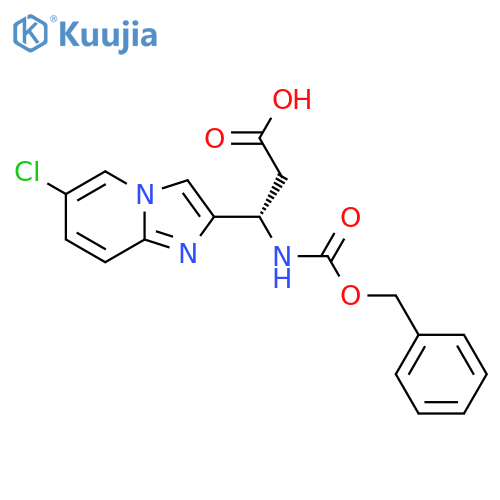 (3S)-3-{(benzyloxy)carbonylamino}-3-{6-chloroimidazo1,2-apyridin-2-yl}propanoic acid structure
