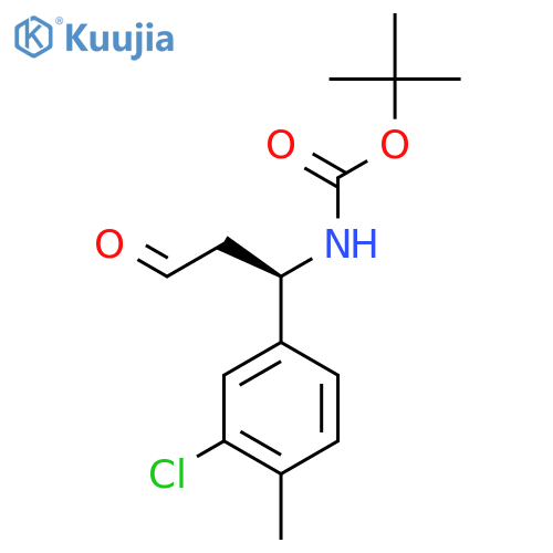 tert-butyl N-(1R)-1-(3-chloro-4-methylphenyl)-3-oxopropylcarbamate structure