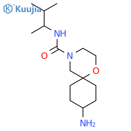 (6r,9r)-9-amino-N-(3-methylbutan-2-yl)-1-oxa-4-azaspiro5.5undecane-4-carboxamide structure