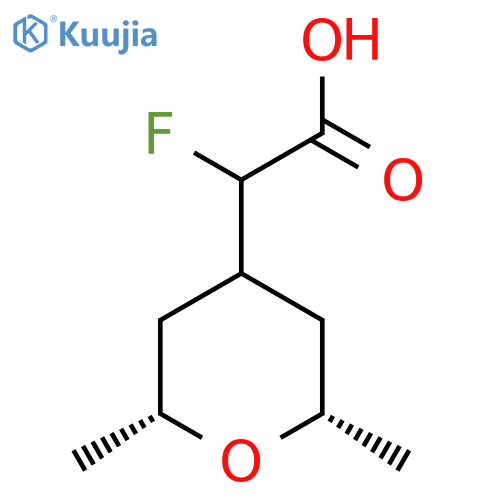 2-[(2R,6S)-2,6-dimethyloxan-4-yl]-2-fluoroacetic acid structure