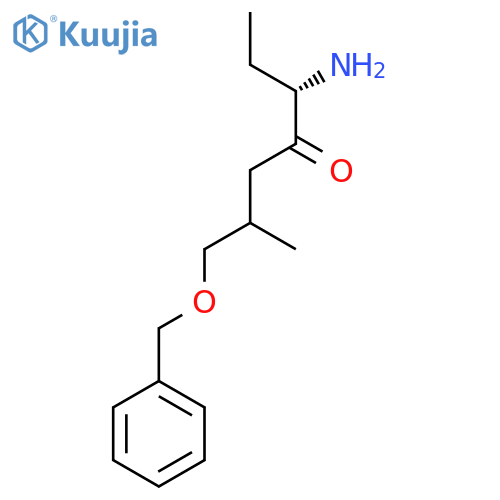 (5S)-5-amino-1-(benzyloxy)-2-methylheptan-4-one structure
