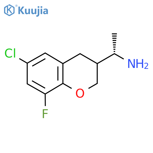 (1S)-1-(6-chloro-8-fluoro-3,4-dihydro-2H-1-benzopyran-3-yl)ethan-1-amine structure