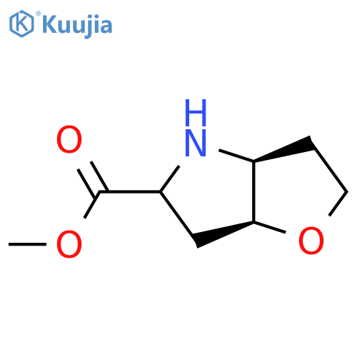 rac-methyl (3aR,6aR)-hexahydro-2H-furo[3,2-b]pyrrole-5-carboxylate structure