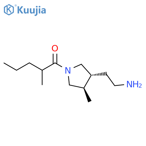 1-Pentanone, 1-[(3R,4R)-3-(2-aminoethyl)-4-methyl-1-pyrrolidinyl]-2-methyl-, rel- structure