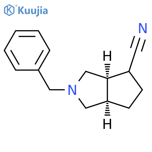 Cyclopenta[c]pyrrole-4-carbonitrile, octahydro-2-(phenylmethyl)-, (3aR,6aR)-rel- structure