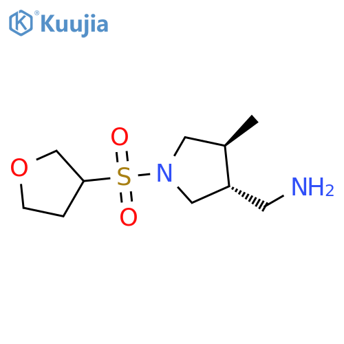 3-Pyrrolidinemethanamine, 4-methyl-1-[(tetrahydro-3-furanyl)sulfonyl]-, (3R,4S)-rel- structure