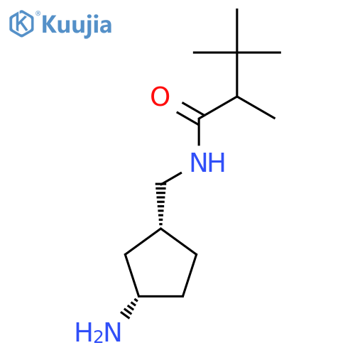 rac-N-{[(1R,3S)-3-aminocyclopentyl]methyl}-2,3,3-trimethylbutanamide structure