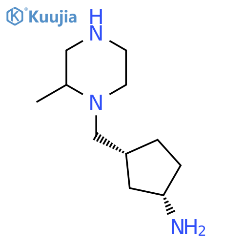 rac-(1R,3S)-3-[(2-methylpiperazin-1-yl)methyl]cyclopentan-1-amine structure