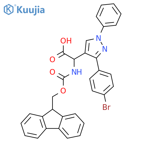 1H-Pyrazole-4-acetic acid, 3-(4-bromophenyl)-α-[[(9H-fluoren-9-ylmethoxy)carbonyl]amino]-1-phenyl- structure