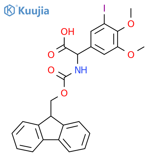 2-({[(9H-fluoren-9-yl)methoxy]carbonyl}amino)-2-(3-iodo-4,5-dimethoxyphenyl)acetic acid structure