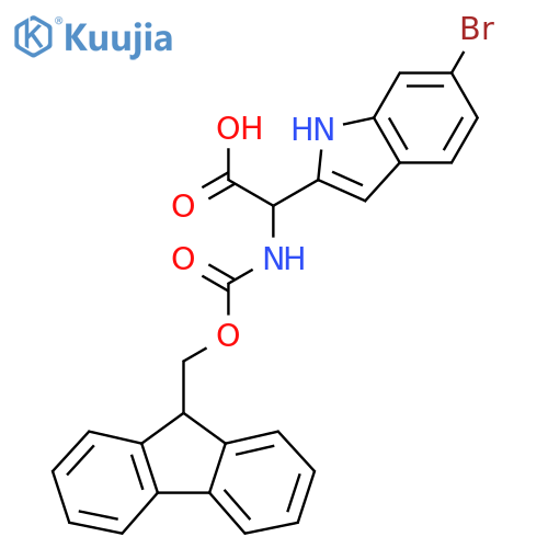 1H-Indole-2-acetic acid, 6-bromo-α-[[(9H-fluoren-9-ylmethoxy)carbonyl]amino]- structure