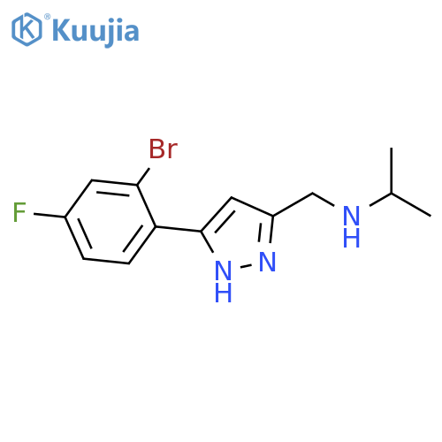 1H-Pyrazole-3-methanamine, 5-(2-bromo-4-fluorophenyl)-N-(1-methylethyl)- structure