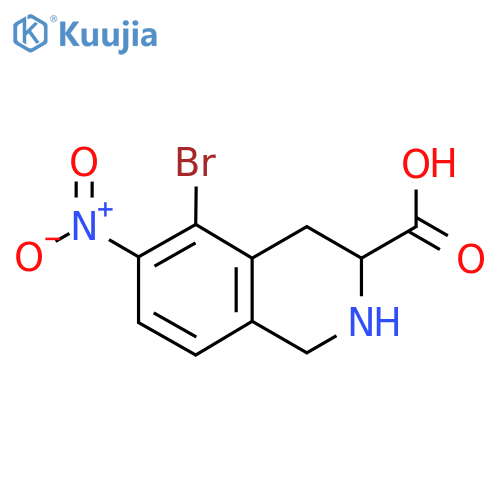 5-bromo-6-nitro-1,2,3,4-tetrahydroisoquinoline-3-carboxylic acid structure