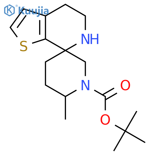 tert-butyl 6-methyl-5',6'-dihydro-4'H-spiropiperidine-3,7'-thieno2,3-cpyridine-1-carboxylate structure