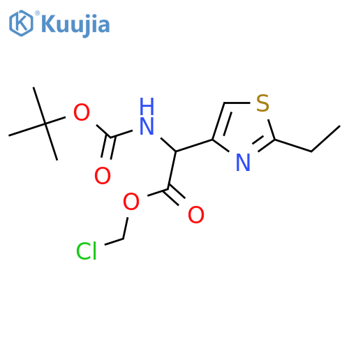 4-Thiazoleacetic acid, α-[[(1,1-dimethylethoxy)carbonyl]amino]-2-ethyl-, chloromethyl ester structure