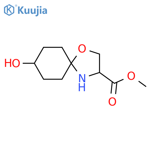 1-Oxa-4-azaspiro[4.5]decane-3-carboxylic acid, 8-hydroxy-, methyl ester structure