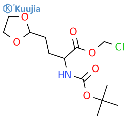 Chloromethyl 2-{[(tert-butoxy)carbonyl]amino}-4-(1,3-dioxolan-2-yl)butanoate structure