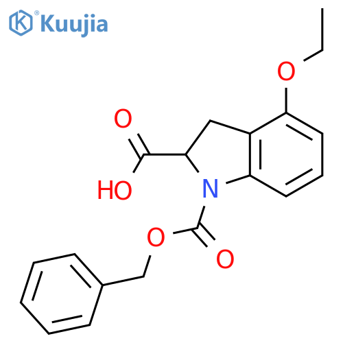 1H-Indole-1,2-dicarboxylic acid, 4-ethoxy-2,3-dihydro-, 1-(phenylmethyl) ester structure