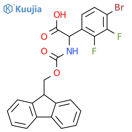 2-(4-bromo-2,3-difluorophenyl)-2-(9H-fluoren-9-ylmethoxycarbonylamino)acetic acid structure