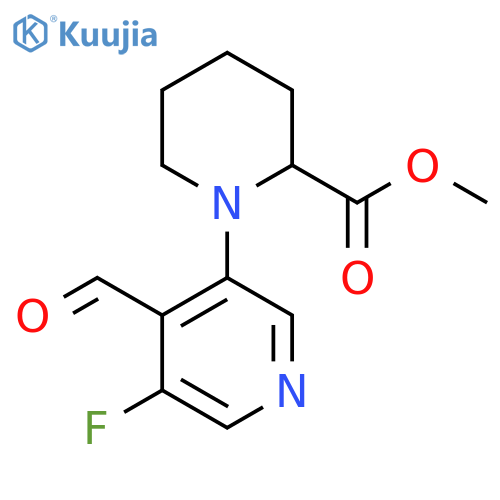 Methyl 1-(5-fluoro-4-formylpyridin-3-yl)piperidine-2-carboxylate structure