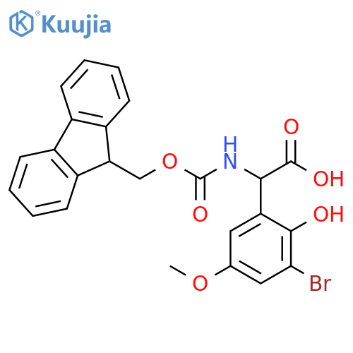 Benzeneacetic acid, 3-bromo-α-[[(9H-fluoren-9-ylmethoxy)carbonyl]amino]-2-hydroxy-5-methoxy- structure