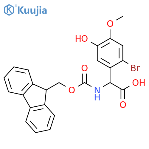 Benzeneacetic acid, 2-bromo-α-[[(9H-fluoren-9-ylmethoxy)carbonyl]amino]-5-hydroxy-4-methoxy- structure