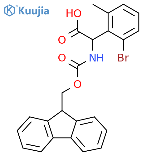 2-(2-Bromo-6-methylphenyl)-2-(9H-fluoren-9-ylmethoxycarbonylamino)acetic acid structure