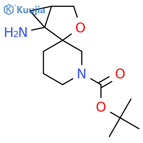 Tert-butyl 1-amino-3-oxaspiro[bicyclo[3.1.0]hexane-2,3'-piperidine]-1'-carboxylate structure